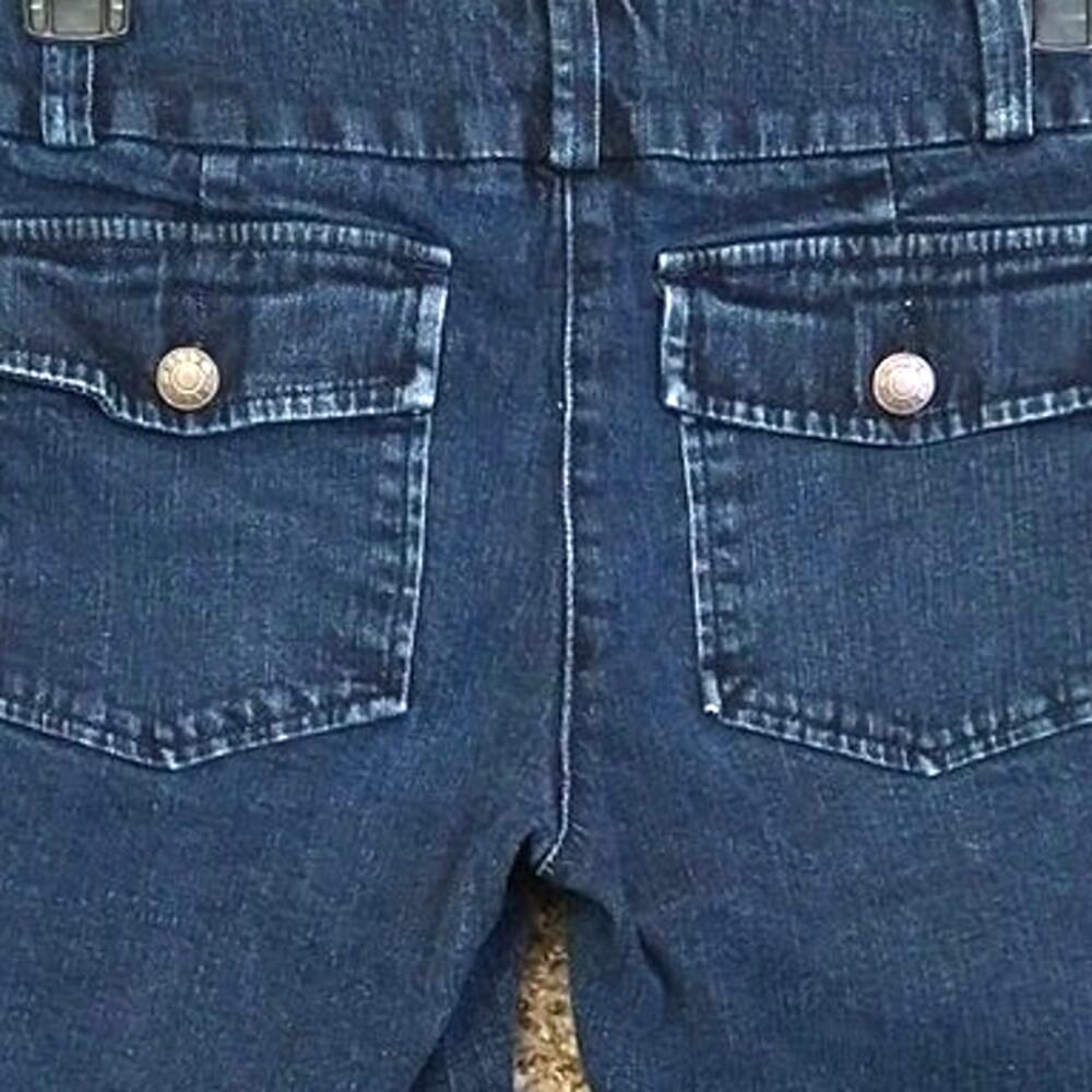 Elle Denim Bermuda Shorts Flap Pockets Mid-Rise Stretch Blue Jean 8 - Picture 5 of 11